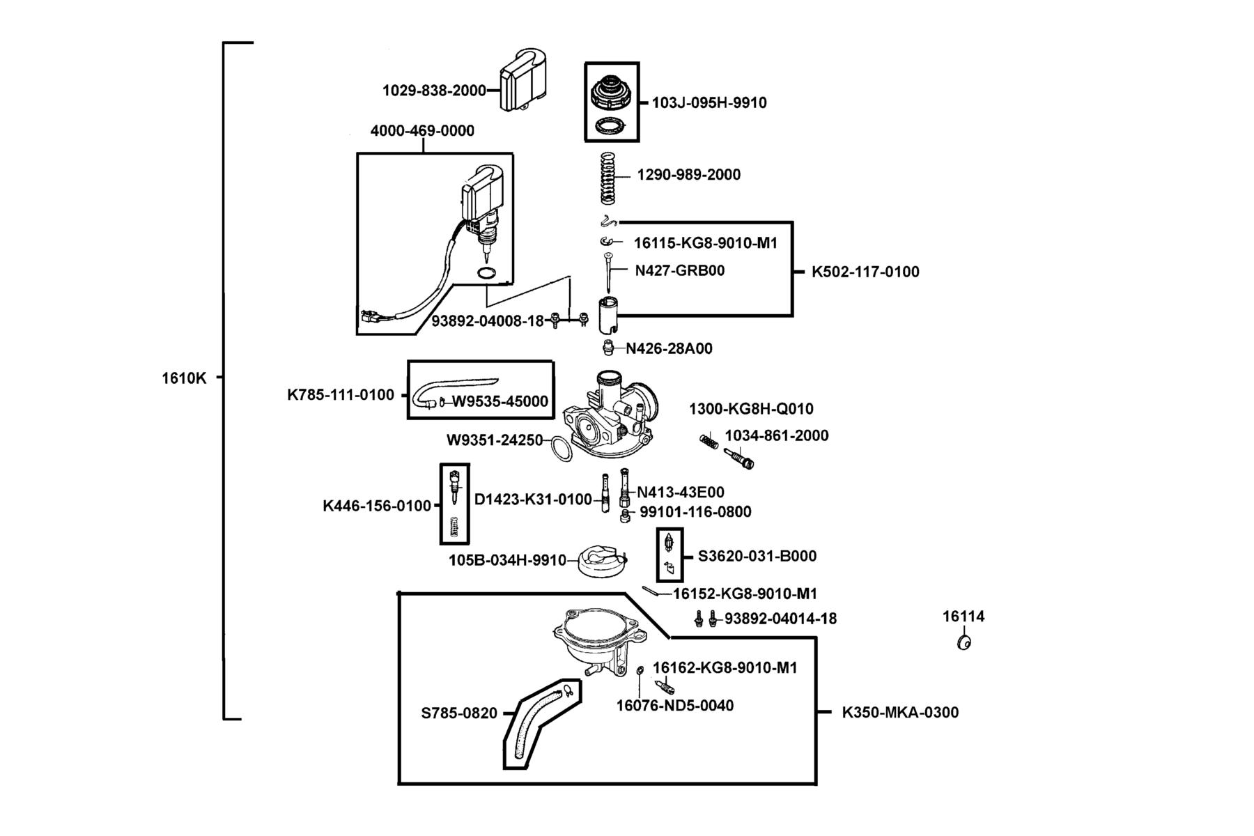 Mongoose 90S(2018) Carburetor parts diagram