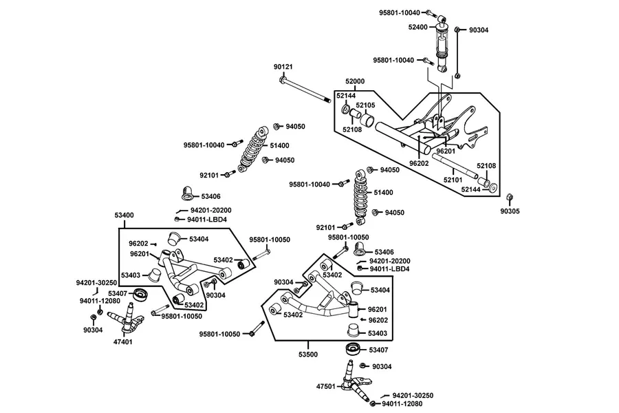 F16 Cushion and Swing Arm parts diagram
