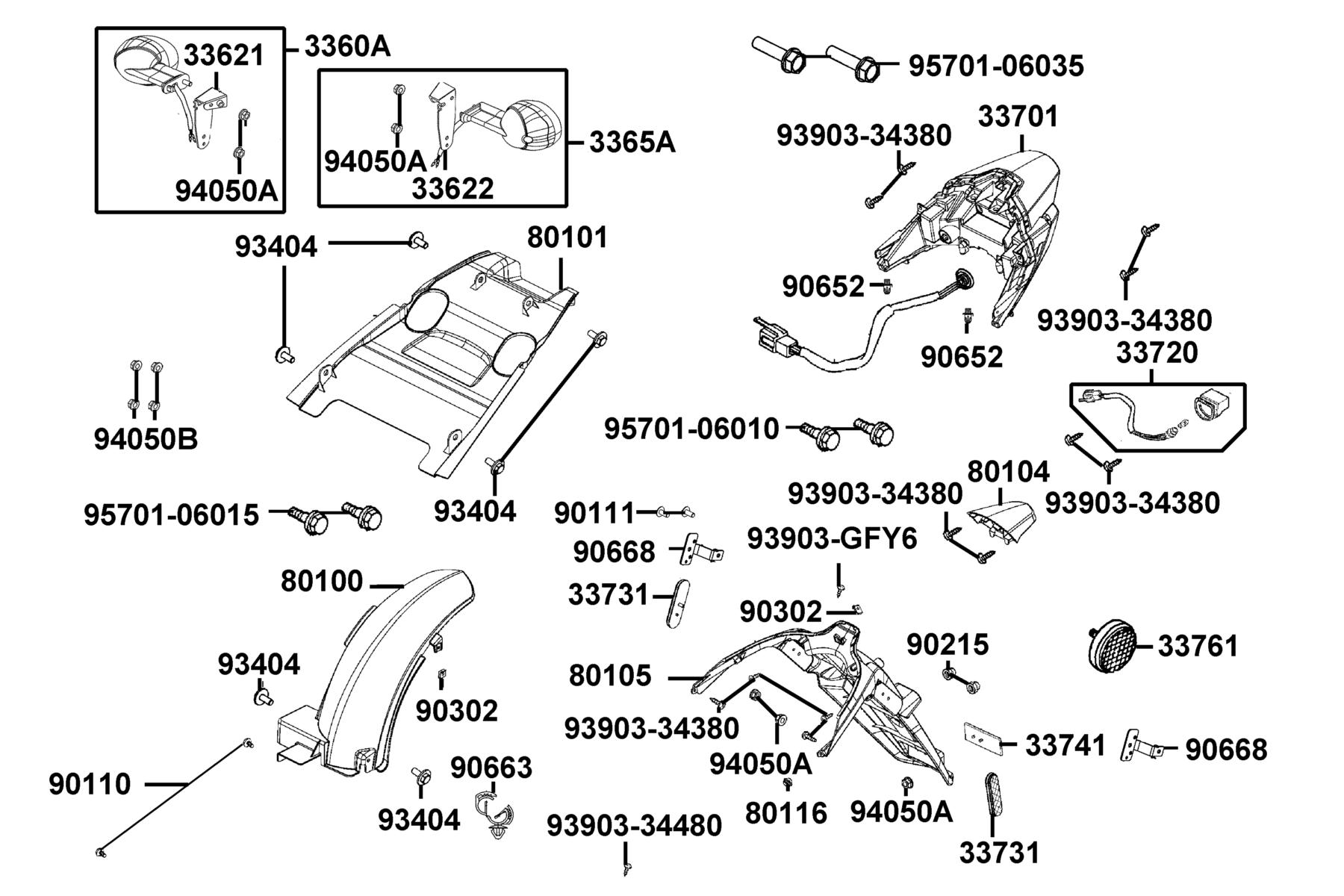 People S 150i ABS MY2026 Tail Light parts diagram