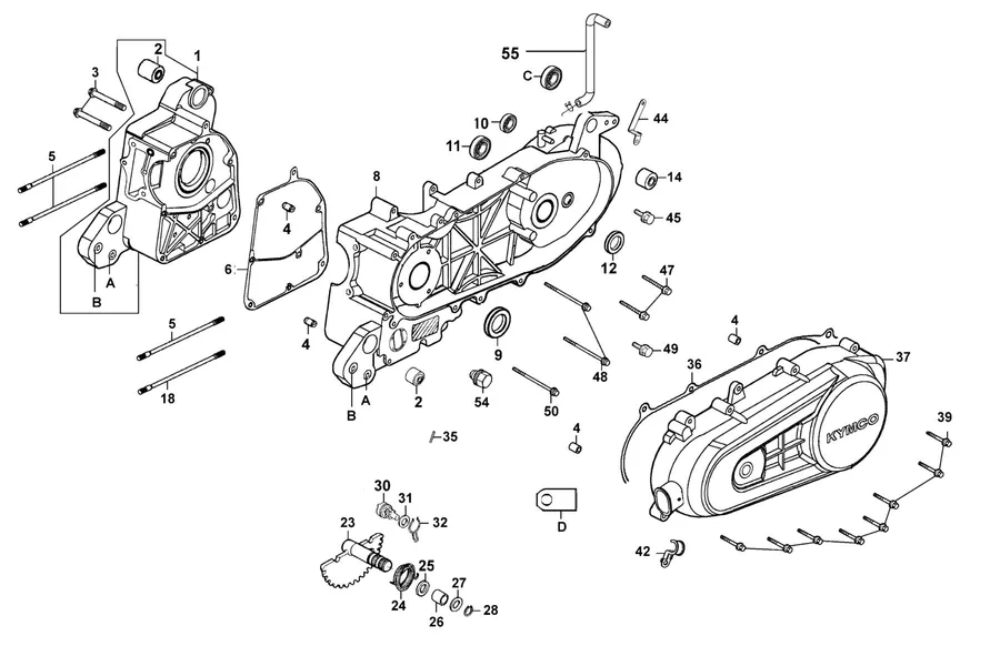 E01 Crank Case parts diagram