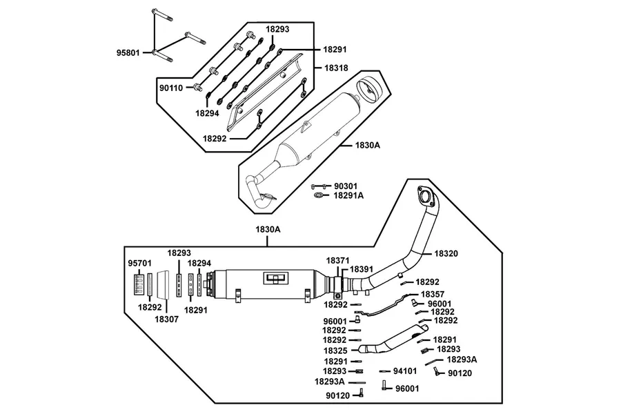 F14 Exhaust Muffler parts diagram