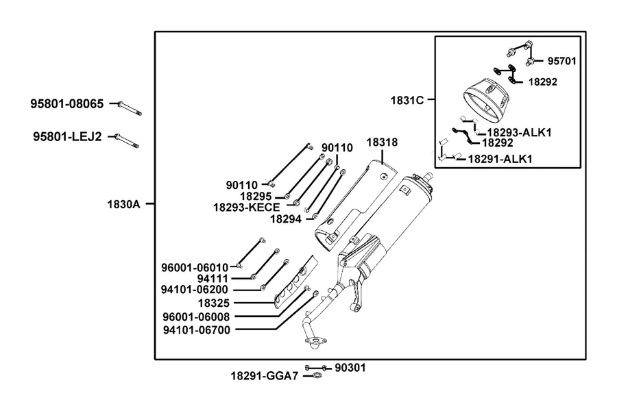 F14 Exhaust Muffler parts diagram