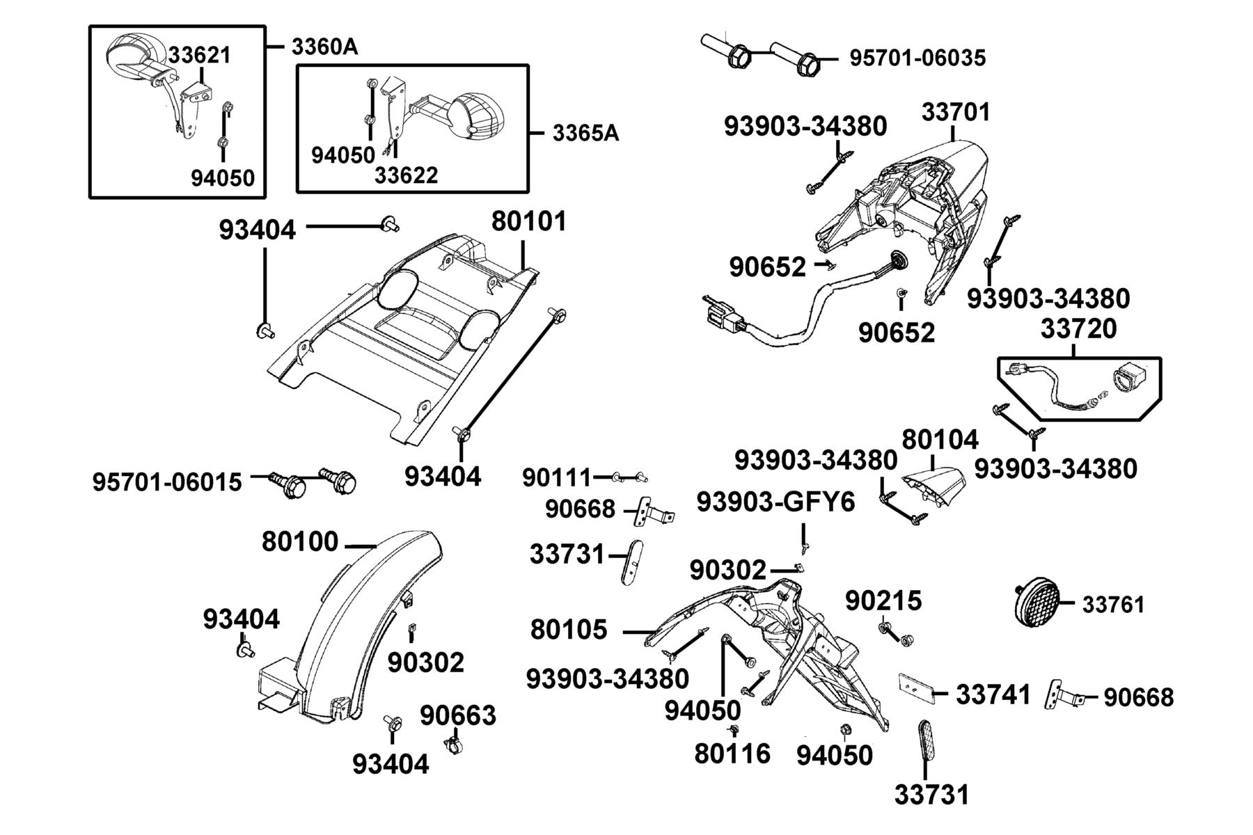 People S 150i ABS(2022) Tail Light parts diagram