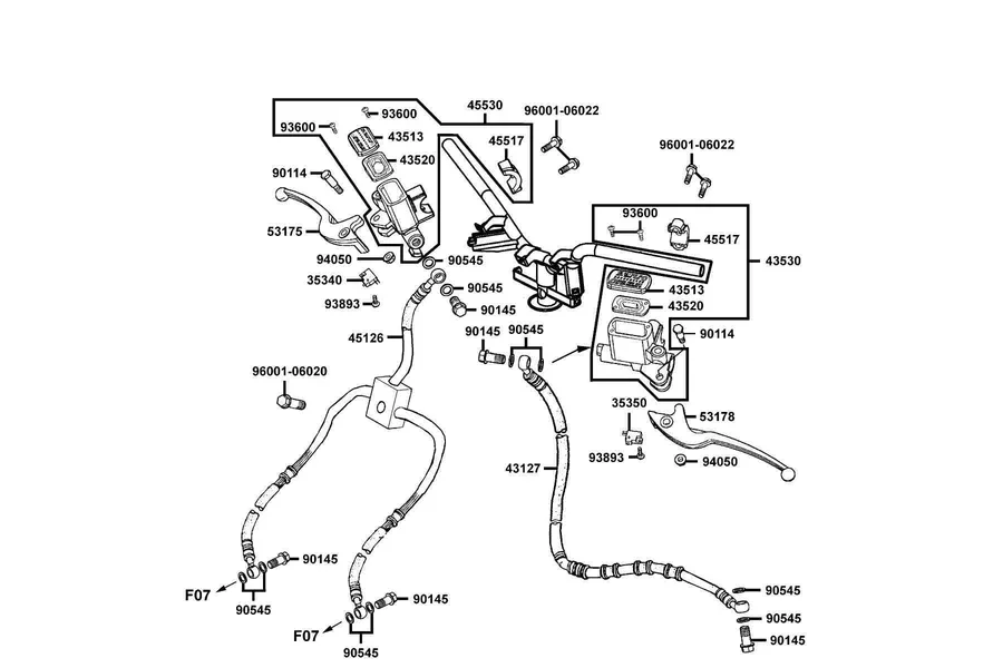F04 Brake Master Cylinder parts diagram