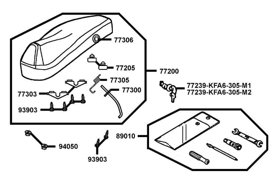 F09 Seat parts diagram