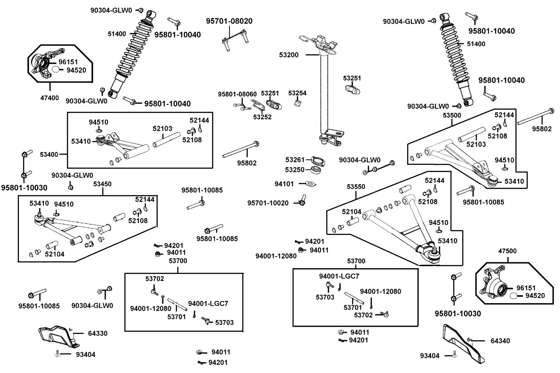 MXU 500i (4X4/IRS) (2016~) Stem Steering parts diagram