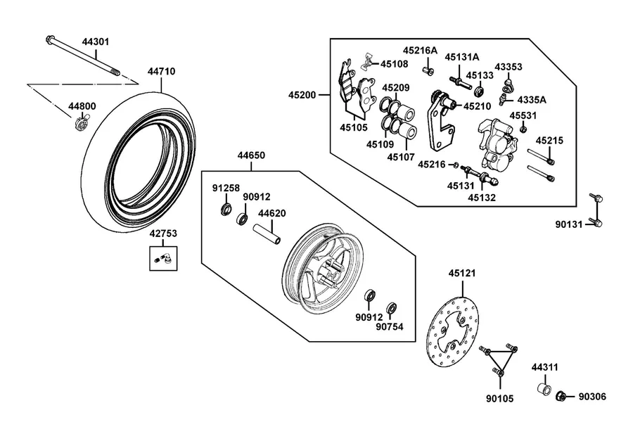 F07 Front Wheel parts diagram