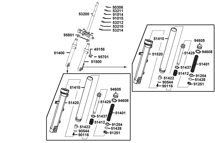F06 Stem Steering and Front Cushion parts diagram