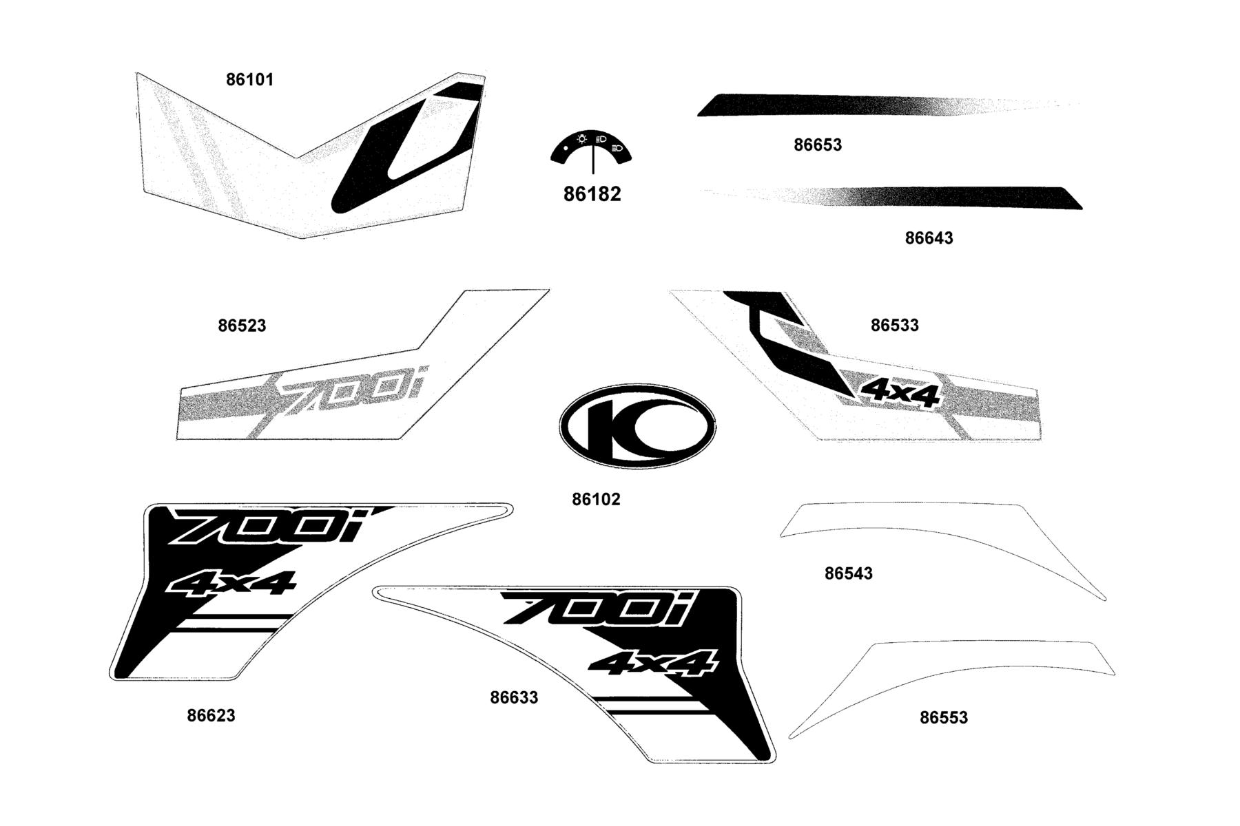 UXV 700i(2019) Emblem ● Stripe parts diagram