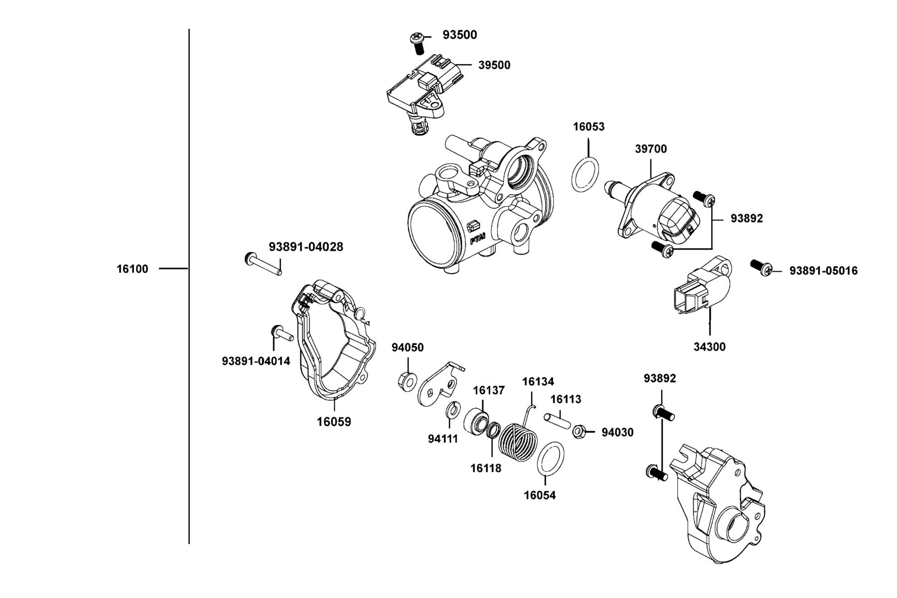 UXV(2022) THROTTLE BODY, ASSY. parts diagram