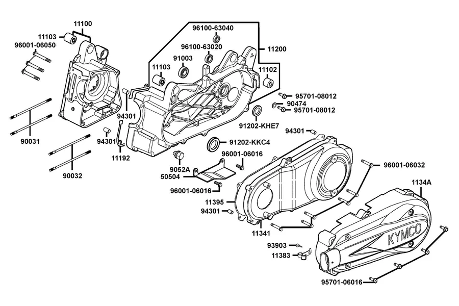 E01 Crank Case parts diagram