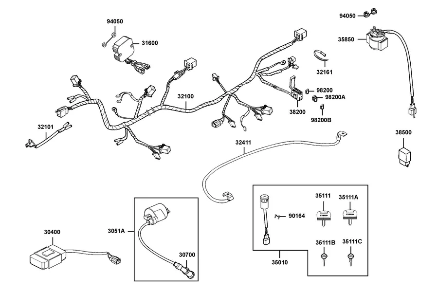 F20 Harness Wire parts diagram