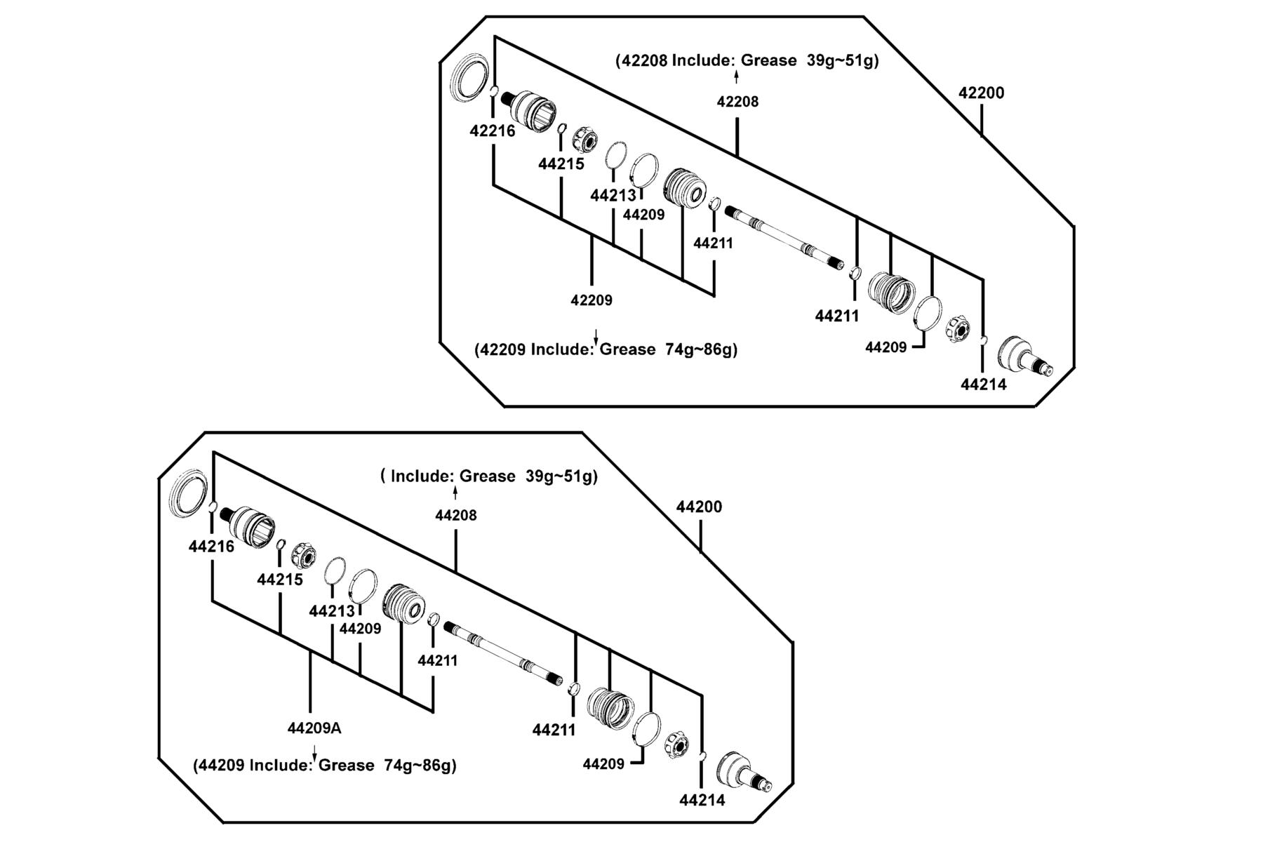 MAXXER 450i (2021) Separated Parts Of  Halfshaft parts diagram