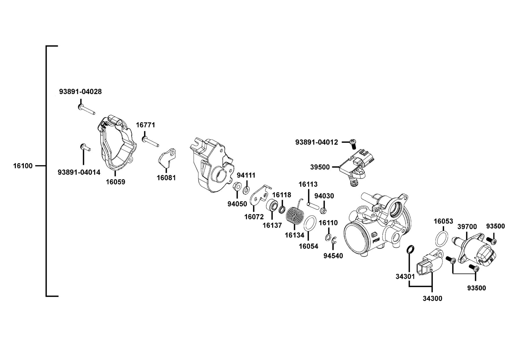 MXU 550(2021) THROTTLE BODY, ASSY. parts diagram