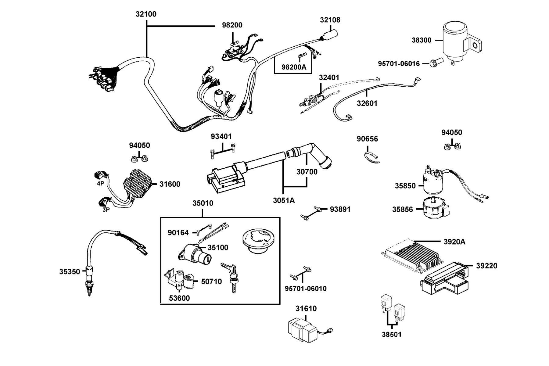 SPADE 150 FI(2018) Wire Harness parts diagram