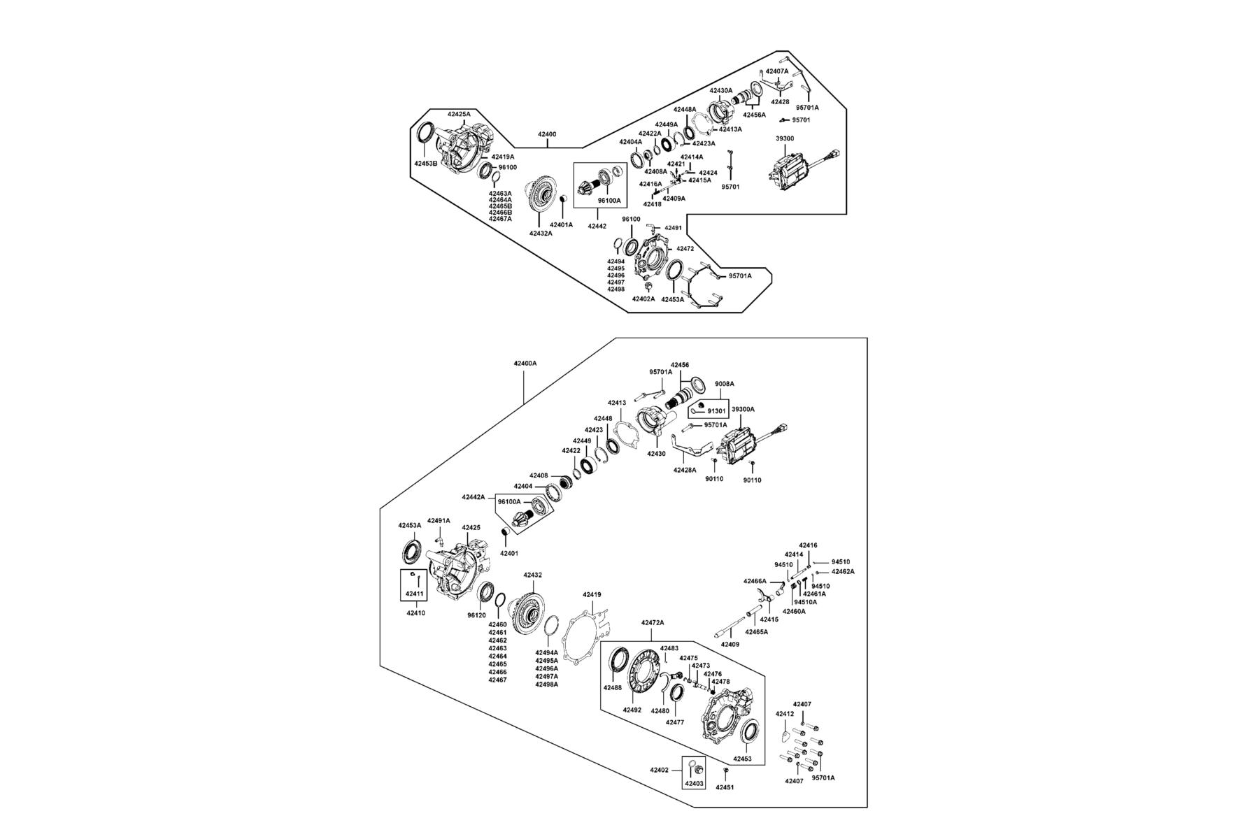 KYMCO MXU 500i (2011) Separated Parts Of Fr Final Differential parts diagram