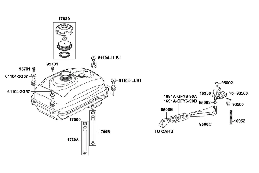 F10 Fuel Tank parts diagram