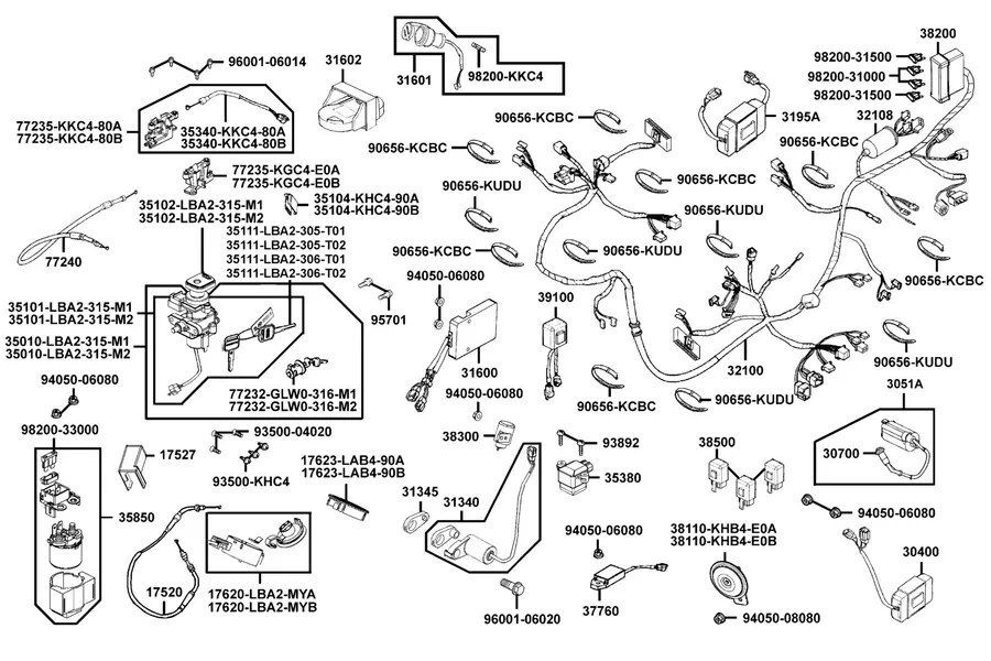 F19 Wire Harness parts diagram
