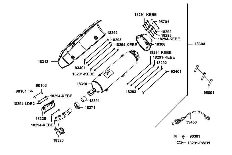 F14 Exhaust Muffler parts diagram