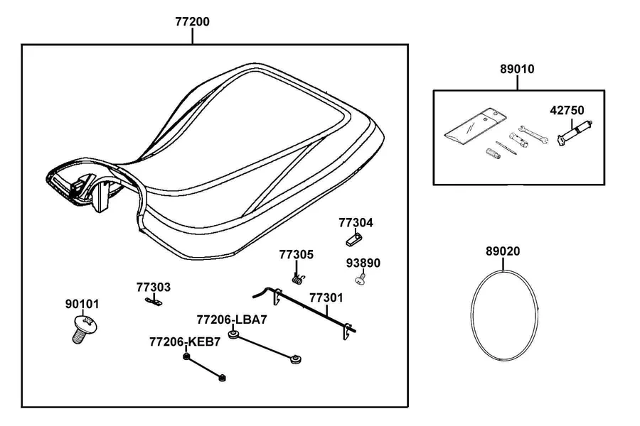 F09 Seat parts diagram