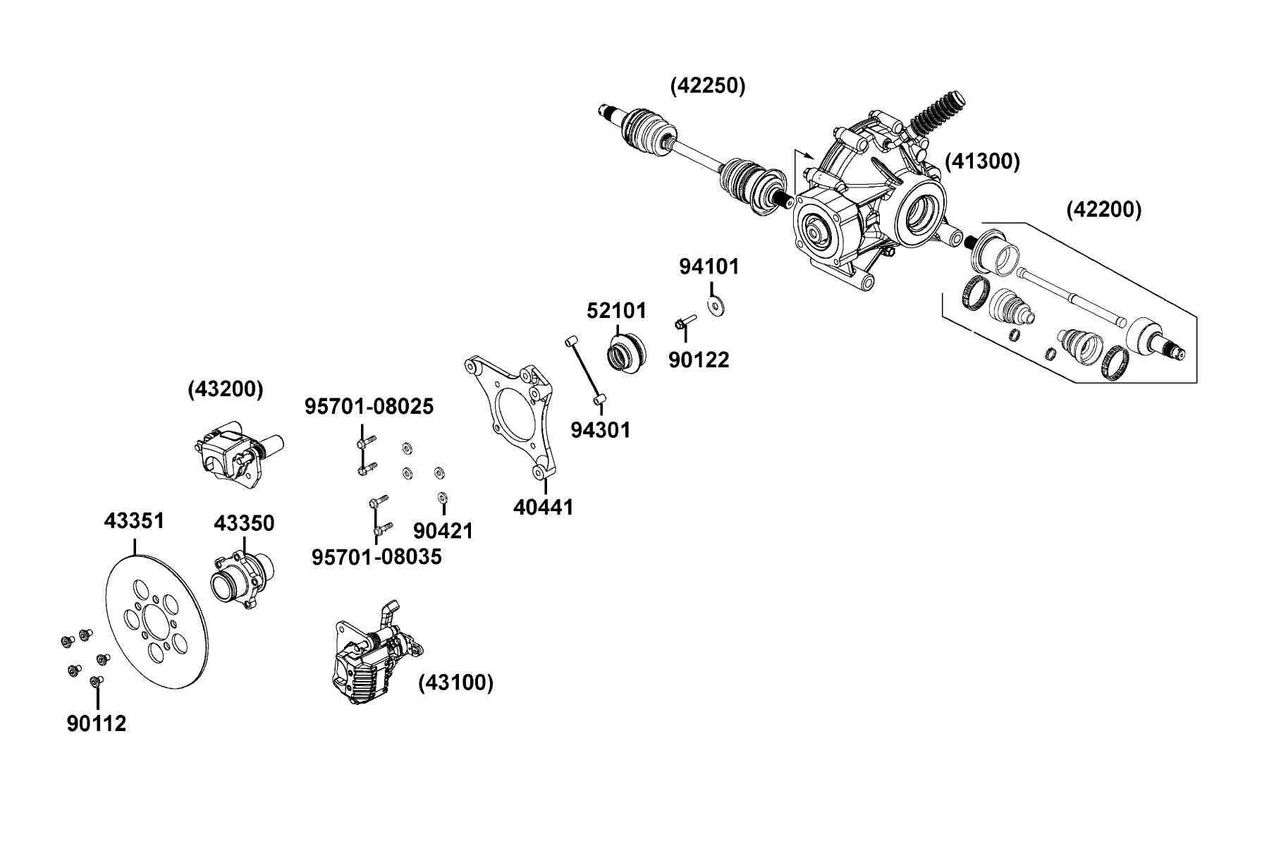 KYMCO MXU 500i (2013+) Disk Assy Rr Brk parts diagram