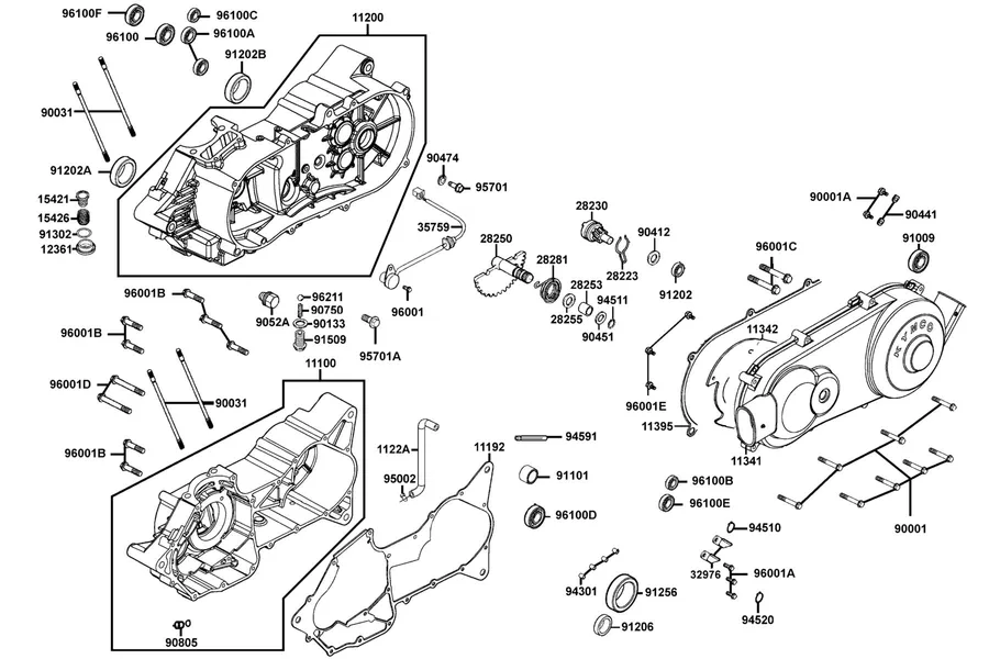 E01 Crank Case parts diagram