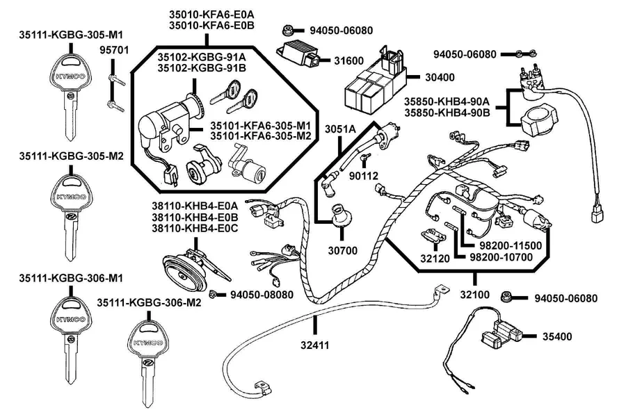 F19 Wire Harness parts diagram