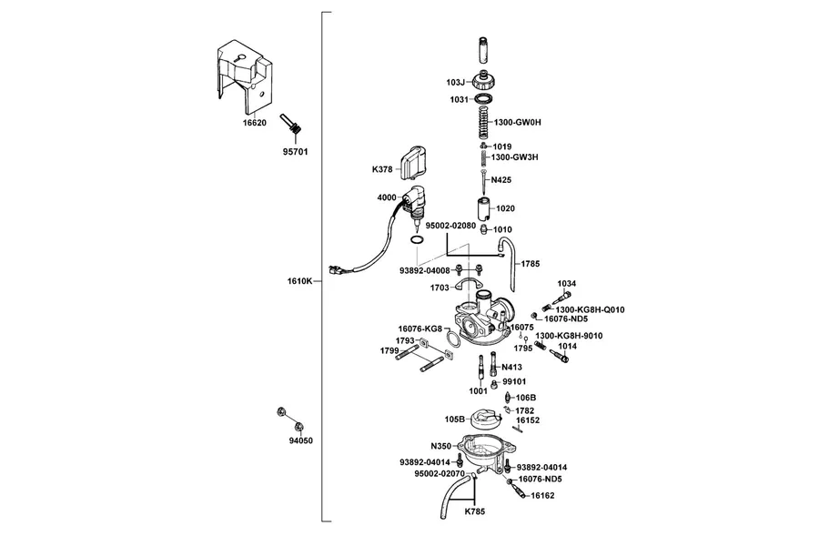 E11 Carburetor parts diagram