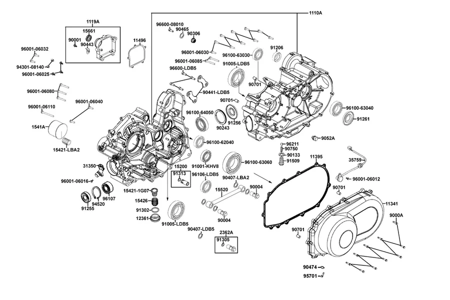 E01 Crank Case parts diagram