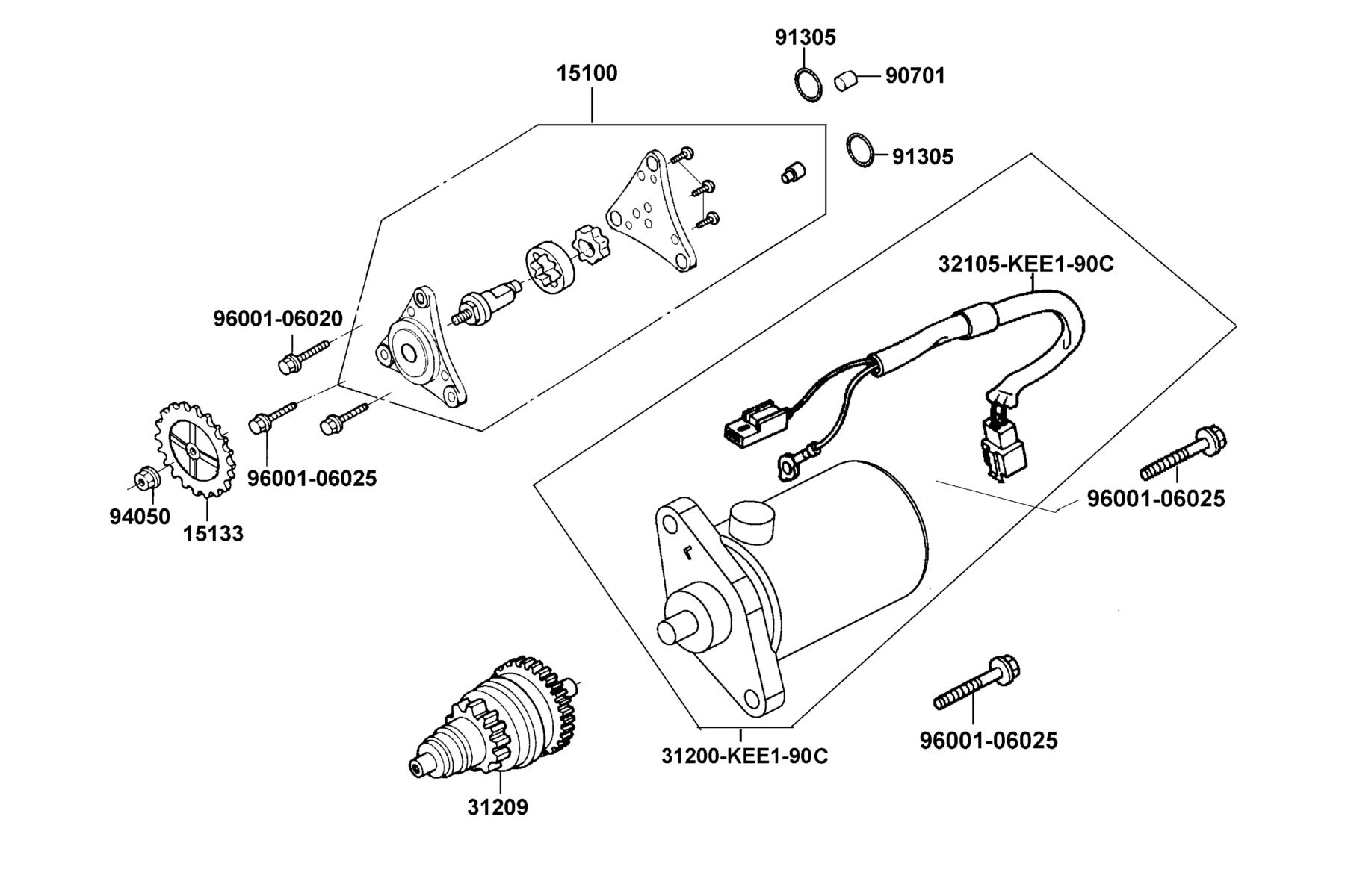 Mongoose 70s (2022) Starting Motor●Oil Pump parts diagram