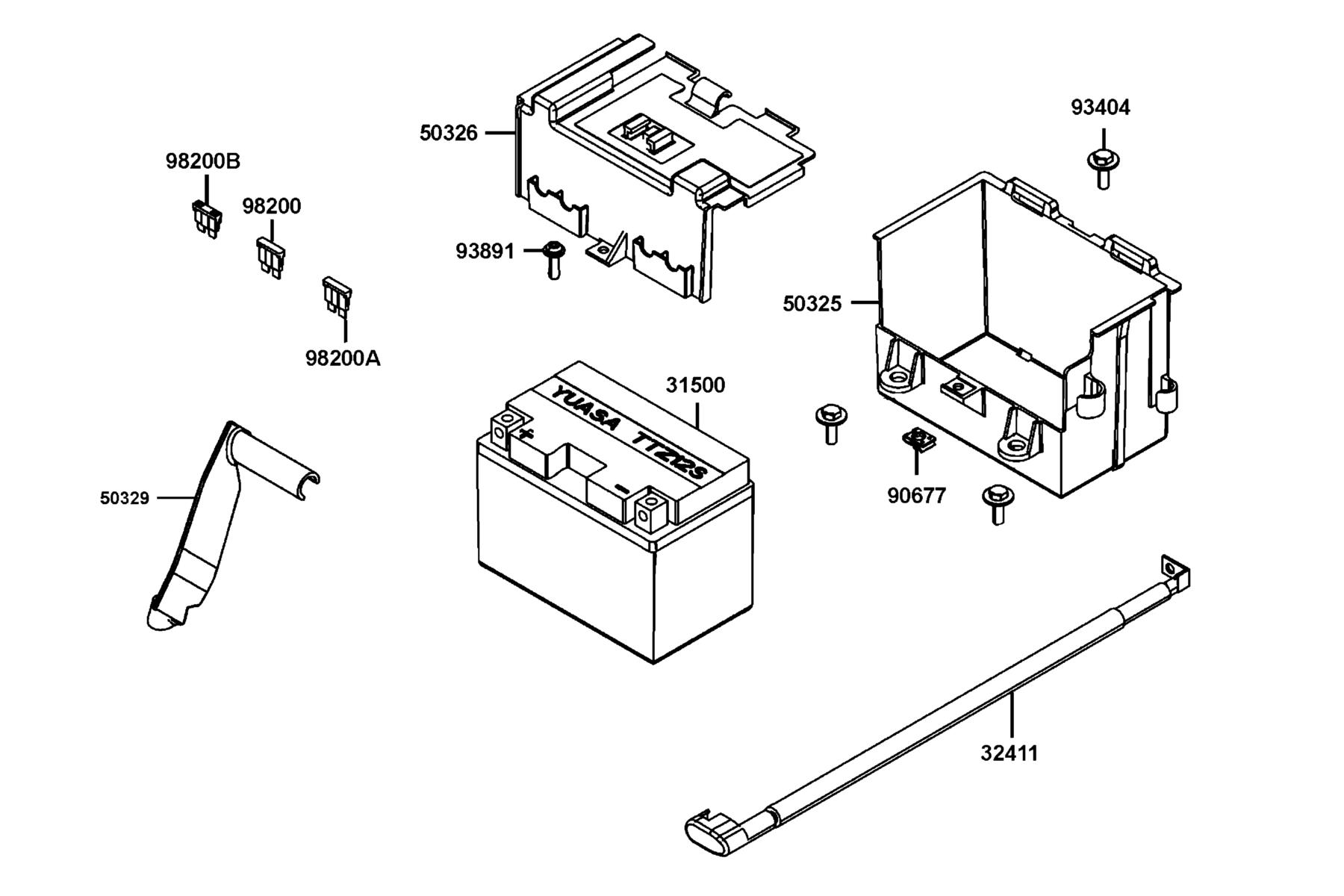 AK550 Battery parts diagram