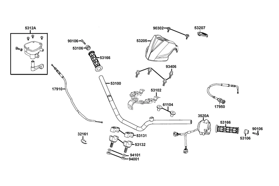F03 Handle Steering parts diagram