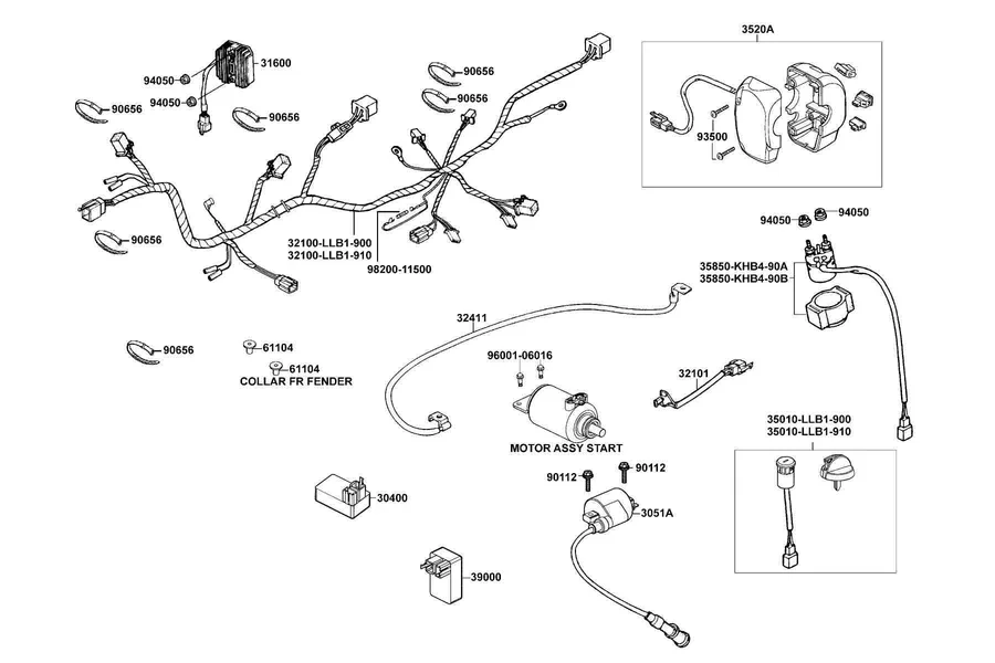F18 Wire Harness parts diagram