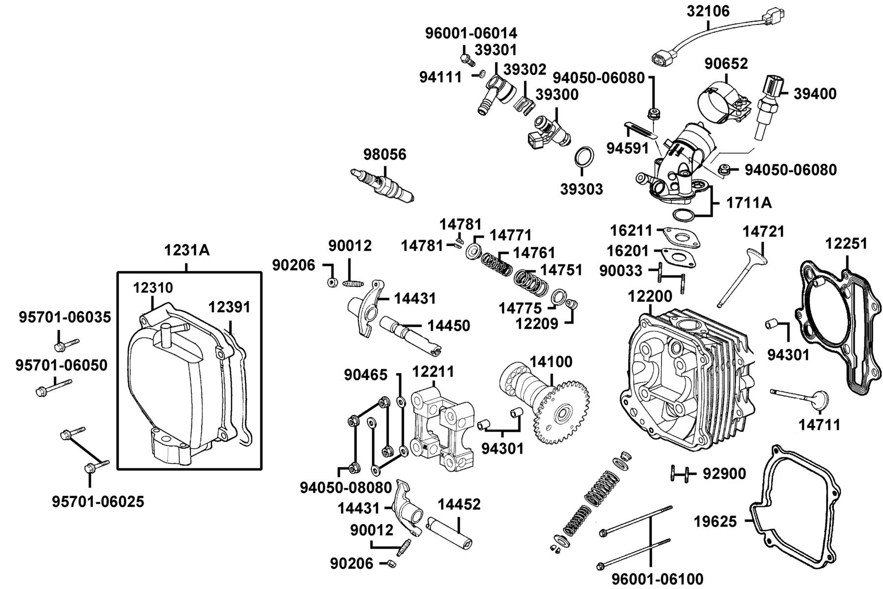 LIKE(2019~) Cylinder Head parts diagram