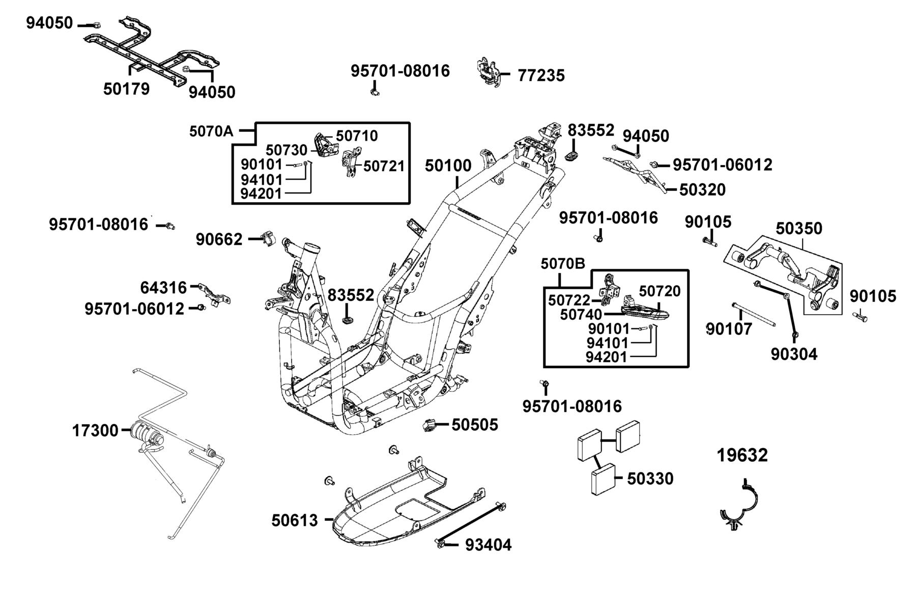 New People S 150(2023) Frame Body parts diagram