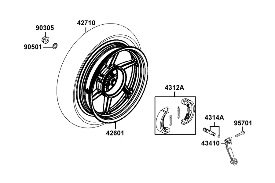 F08 Rear Wheel parts diagram