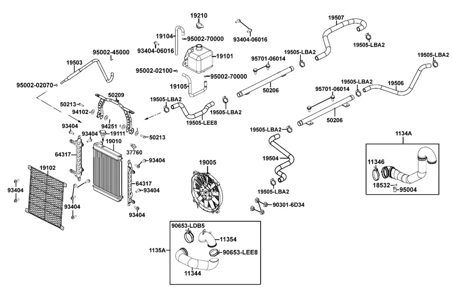 F23 Radiator parts diagram