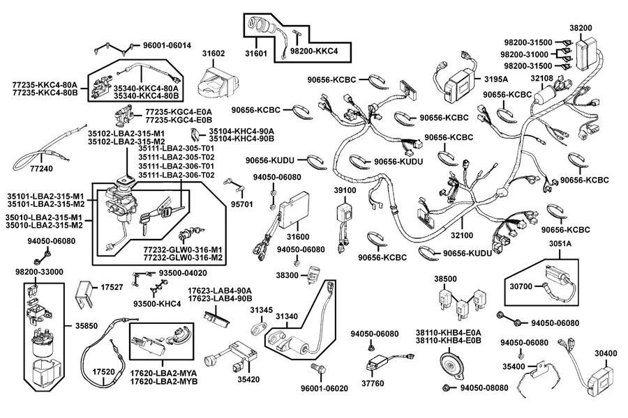 F19 Wire Harness parts diagram