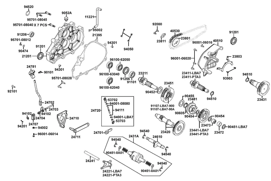 E07 Transmission parts diagram