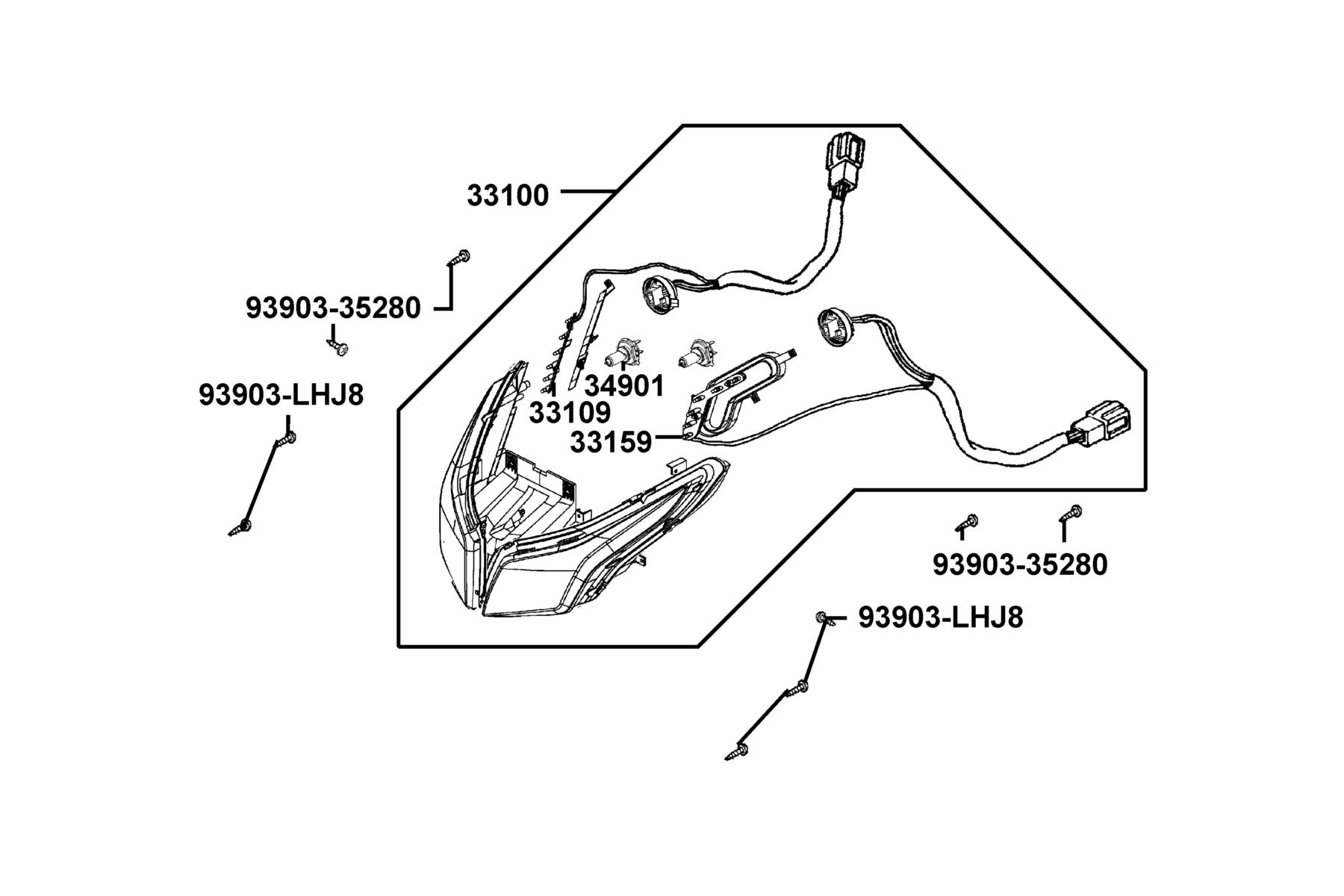 X-Town 300i ABS(2023) Head Light parts diagram
