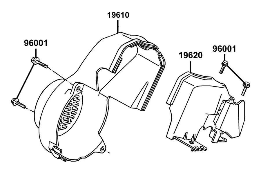 E01 Fan Cover and Shroud parts diagram
