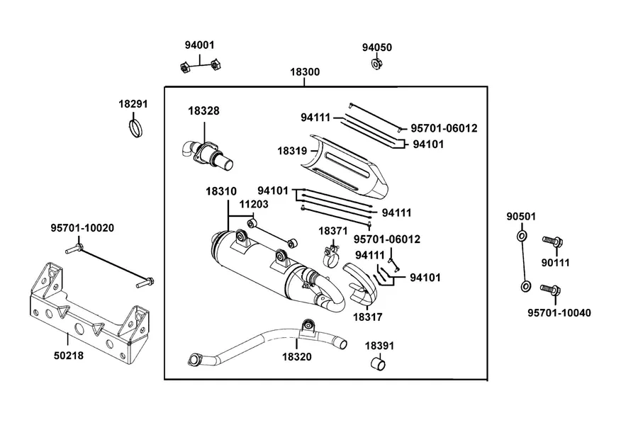 F14 Exhaust Muffler parts diagram