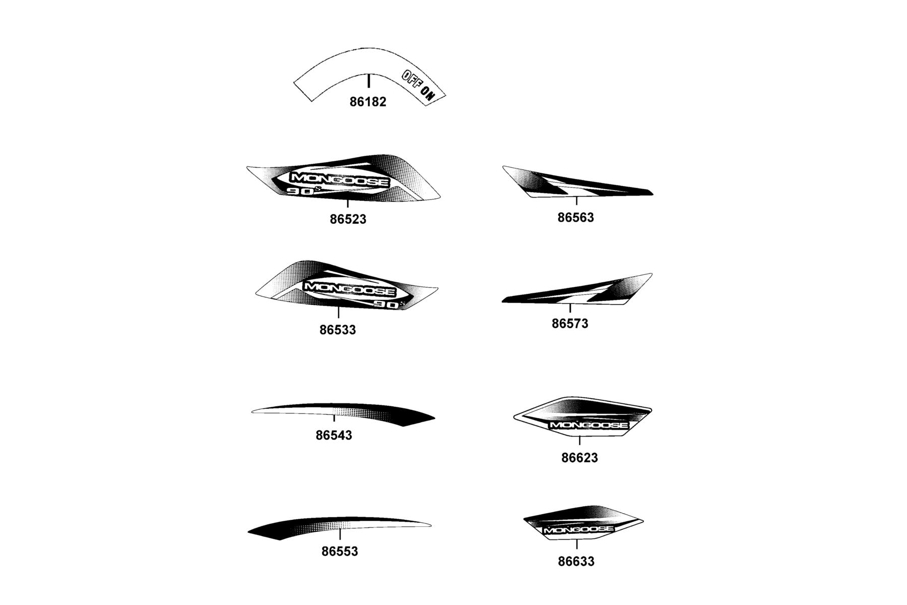 Mongoose 90S(2019) Emblem●Stripe parts diagram