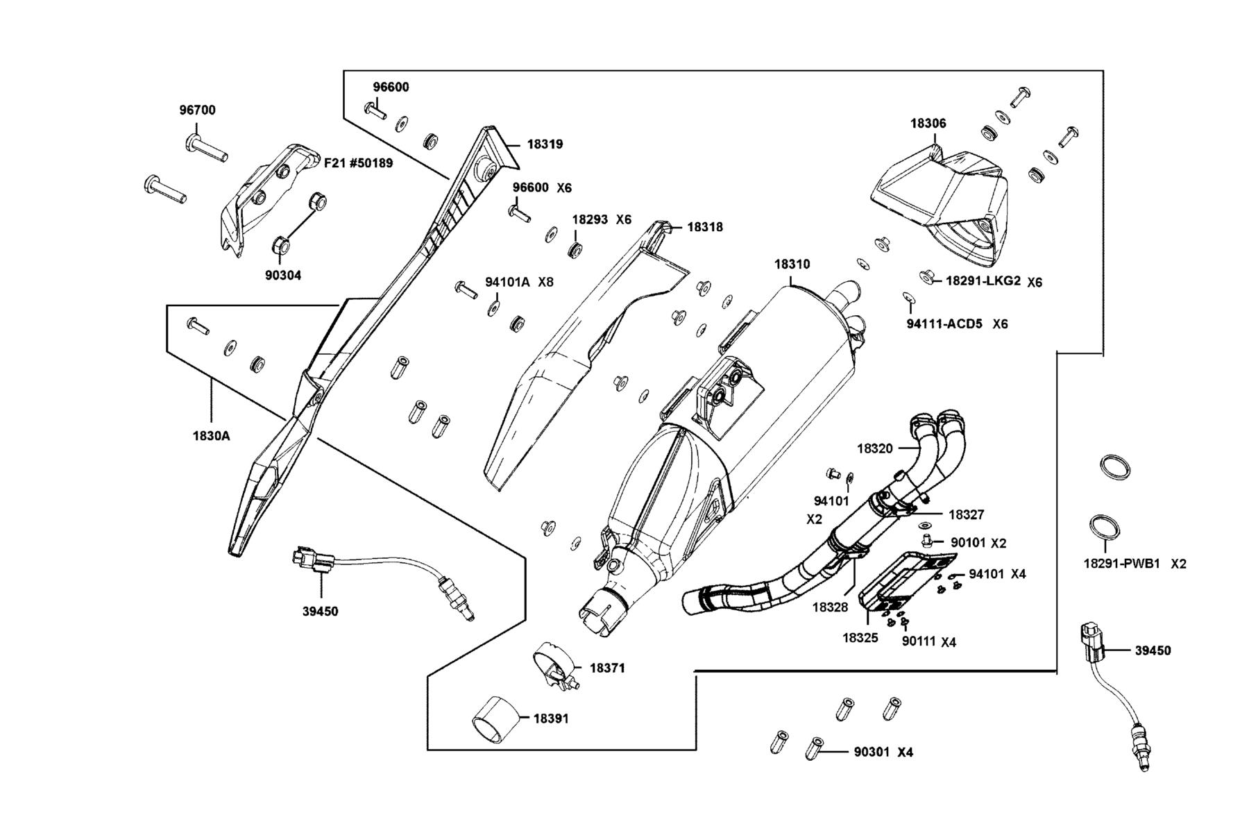 CV3 Exhaust Muffler parts diagram
