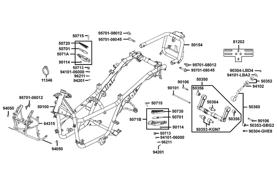 F20 Frame Body parts diagram