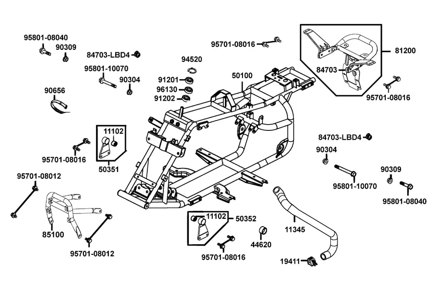F18 Frame Body parts diagram