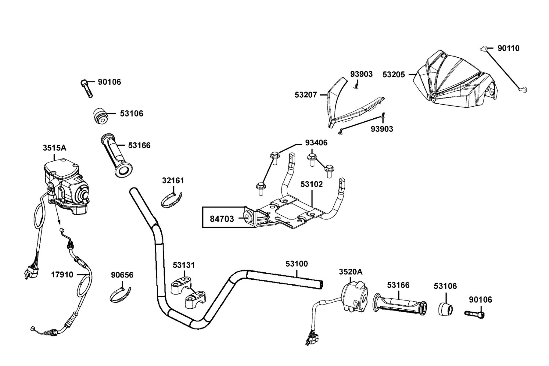 MXU 700i (2016~) Handle Steering parts diagram