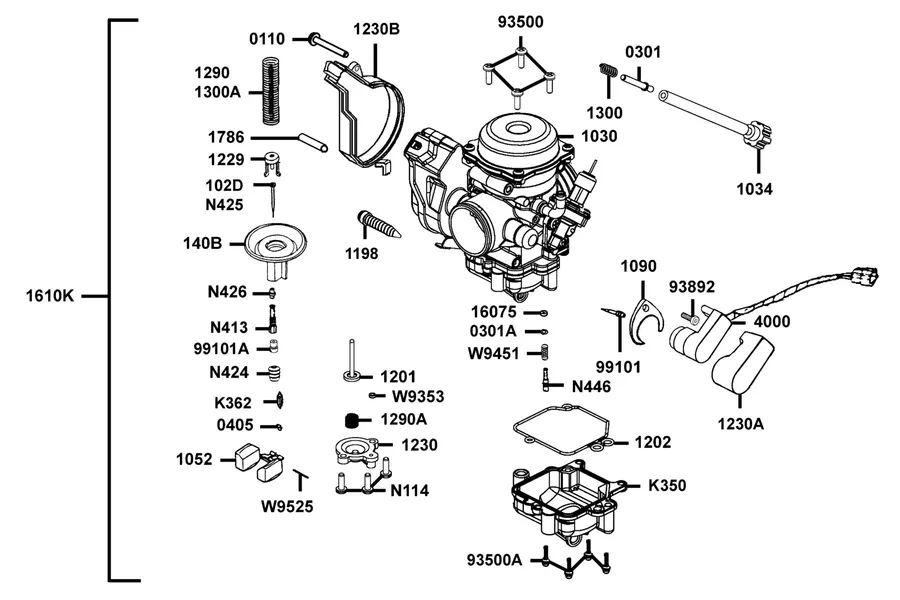 E11 Carburetor parts diagram