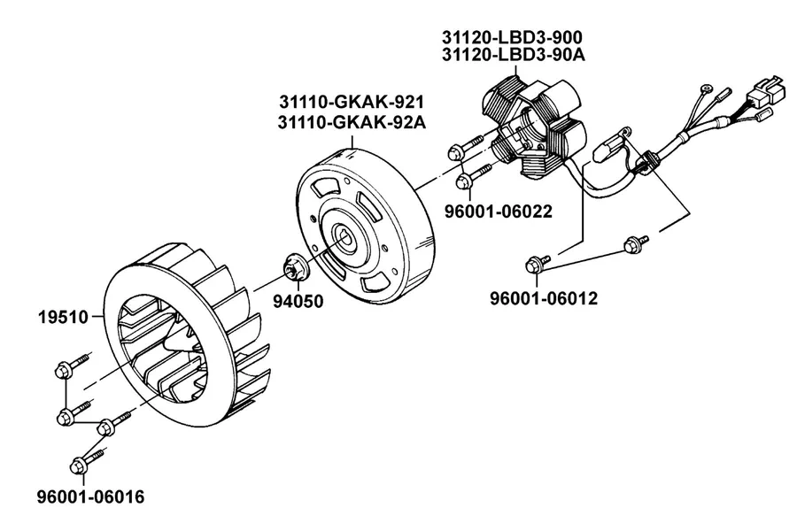 E03 Generator parts diagram