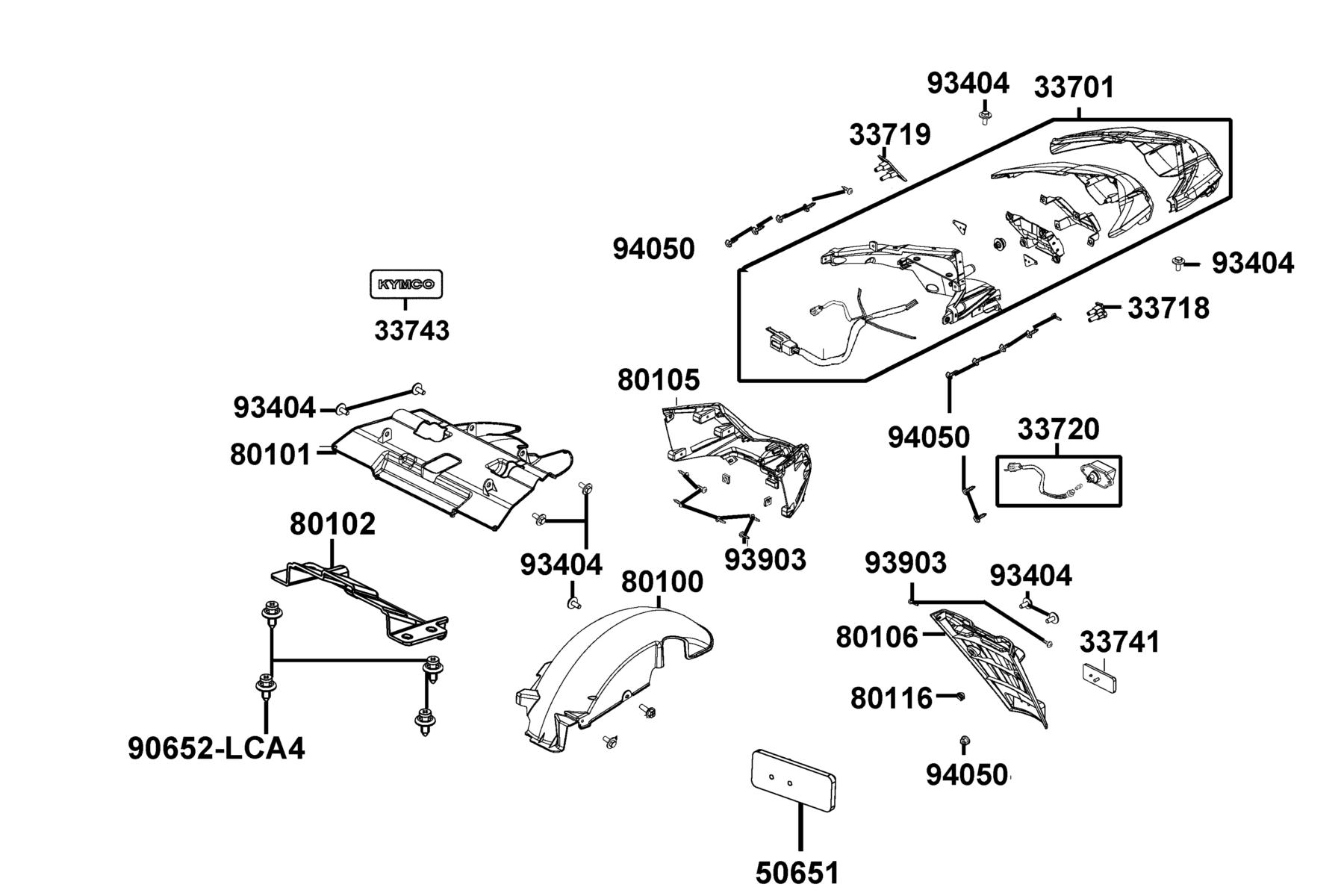 LIKE(2)50(2019~) Tail Light parts diagram